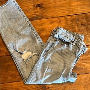 Old Navy Blue Boyfriend Jeans Distressed